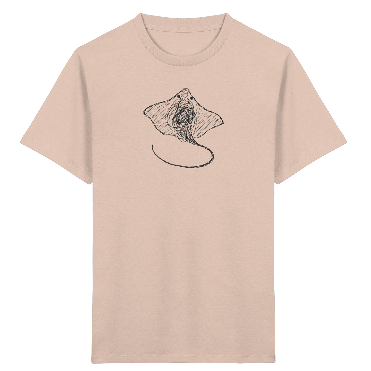 Rochen von oben gezeichnet - Kinder Bio T-Shirt
