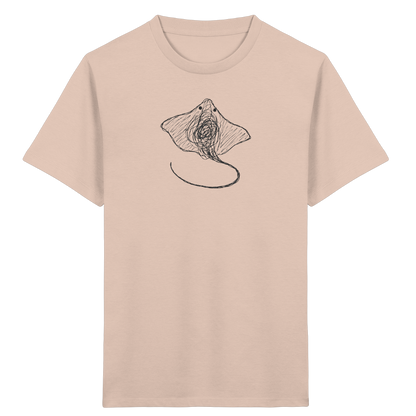Rochen von oben gezeichnet - Kinder Bio T-Shirt