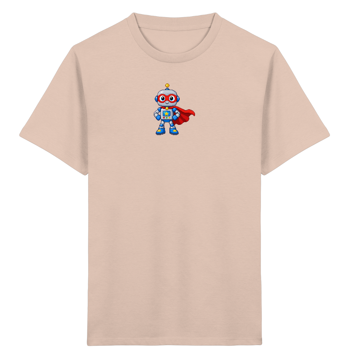 Pixel-Roboter Superhelden-Shirt: Freundliches Design - Kinder T-Shirt