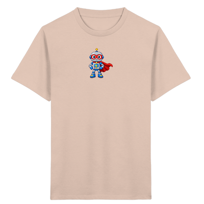 Pixel-Roboter Superhelden-Shirt: Freundliches Design - Kinder Bio T-Shirt
