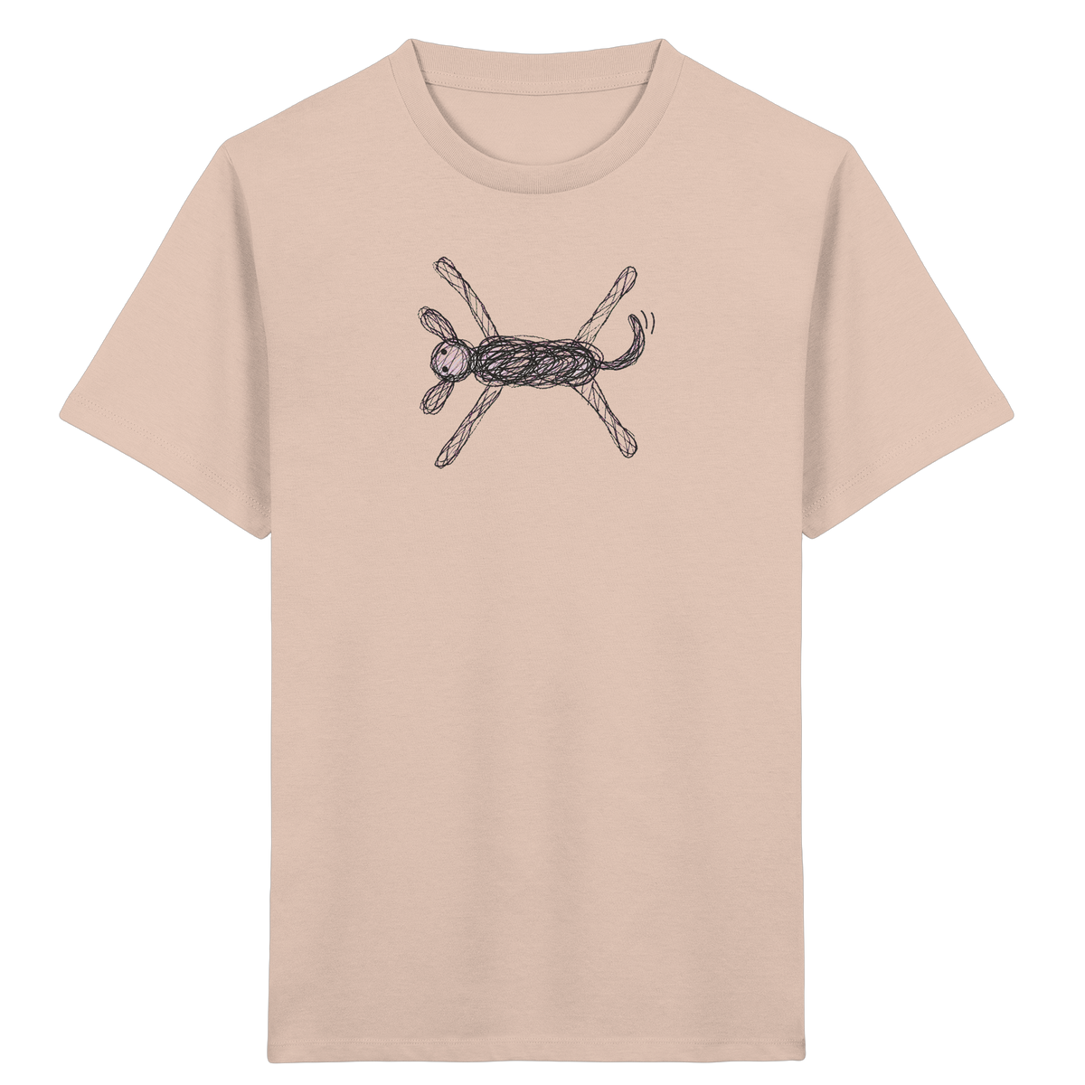 Hund von oben gezeichnet - Kinder Bio T-Shirt