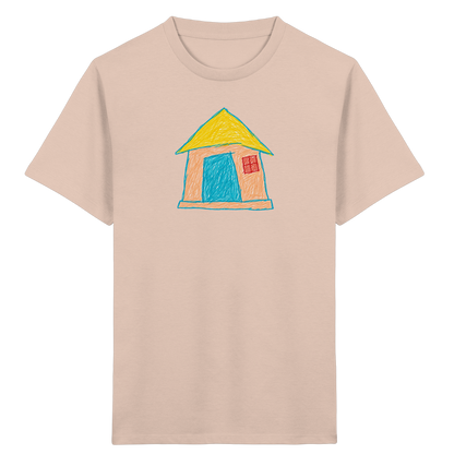 Pfirsichfarbenes Türhaus für Kinder - Kinder Bio T-Shirt