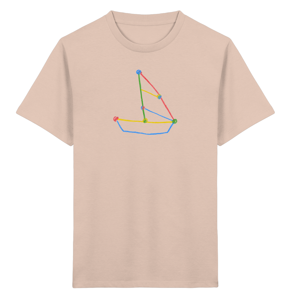 Buntes Farbpunkt Segelboot - Kinder Bio T-Shirt