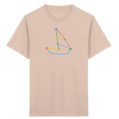 Buntes Farbpunkt Segelboot - Kinder Bio T-Shirt