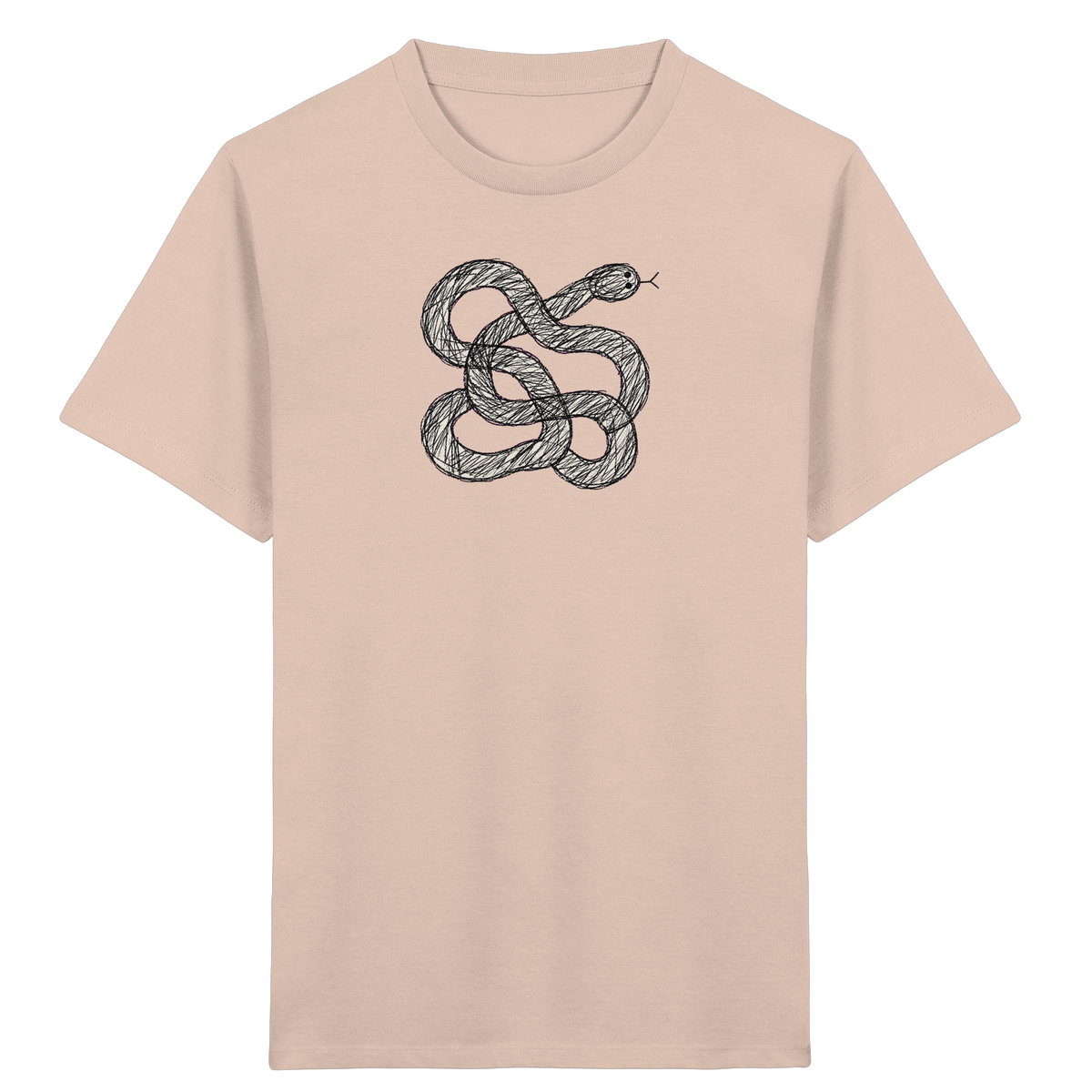 Schlange von oben gezeichnet - Kinder Bio T-Shirt
