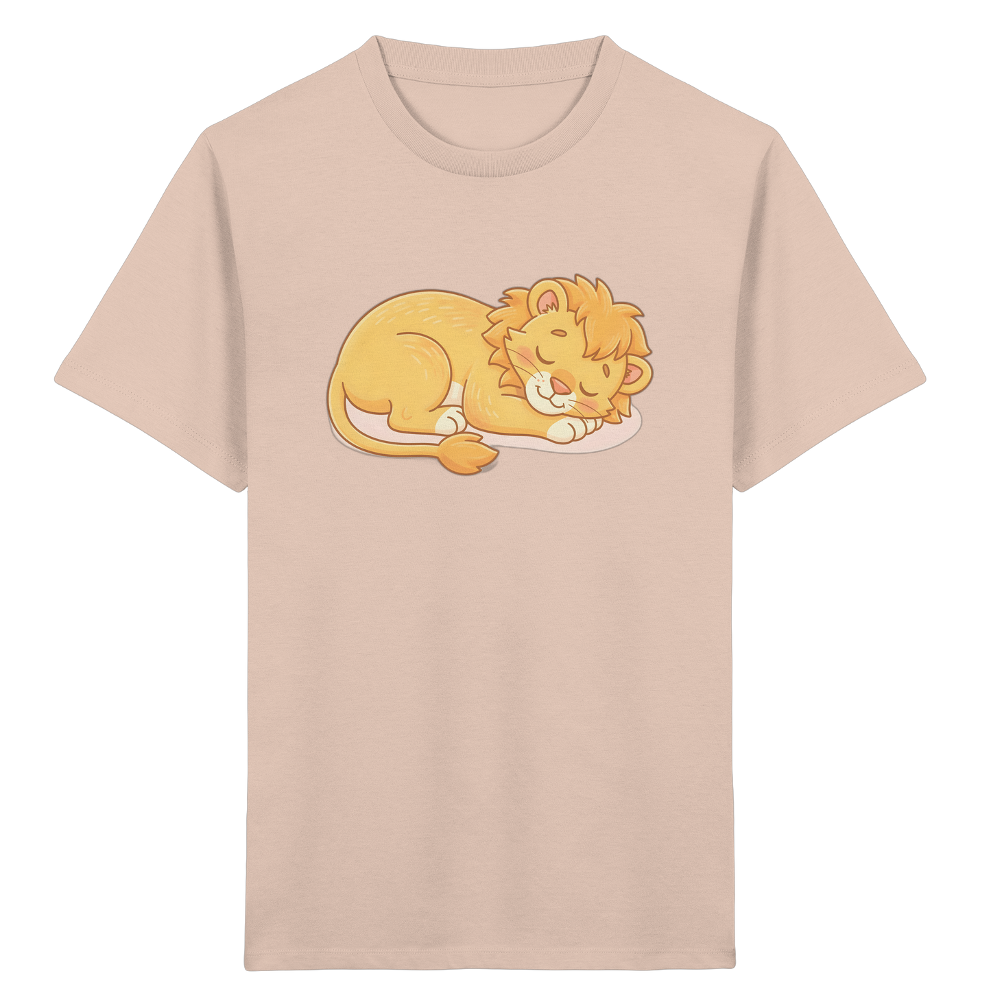 Kinder T-Shirt Schlafender Loewe - Fraiche Peche
