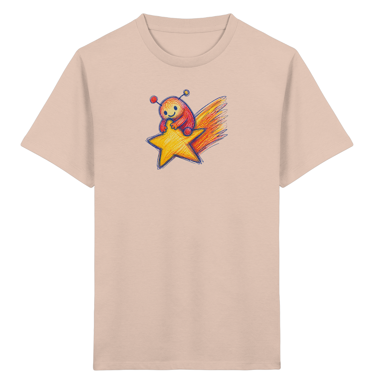Kleines Monster auf Sternschnuppe - Kinder Bio T-Shirt