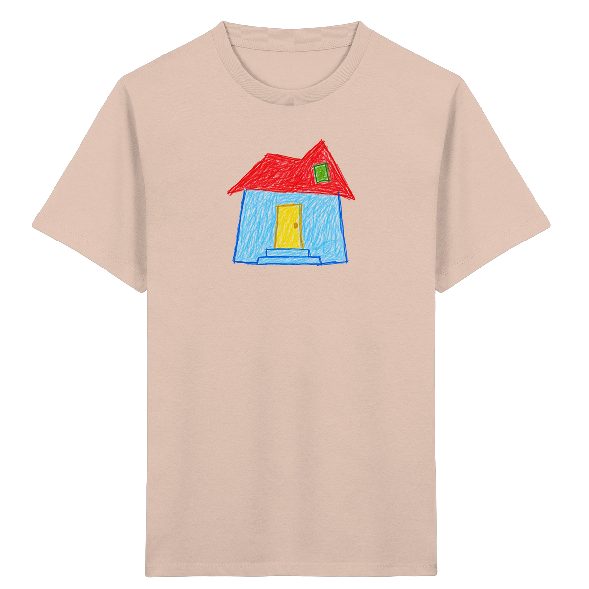 Rotes Knickdachhaus für Kinder - Kinder Bio T-Shirt