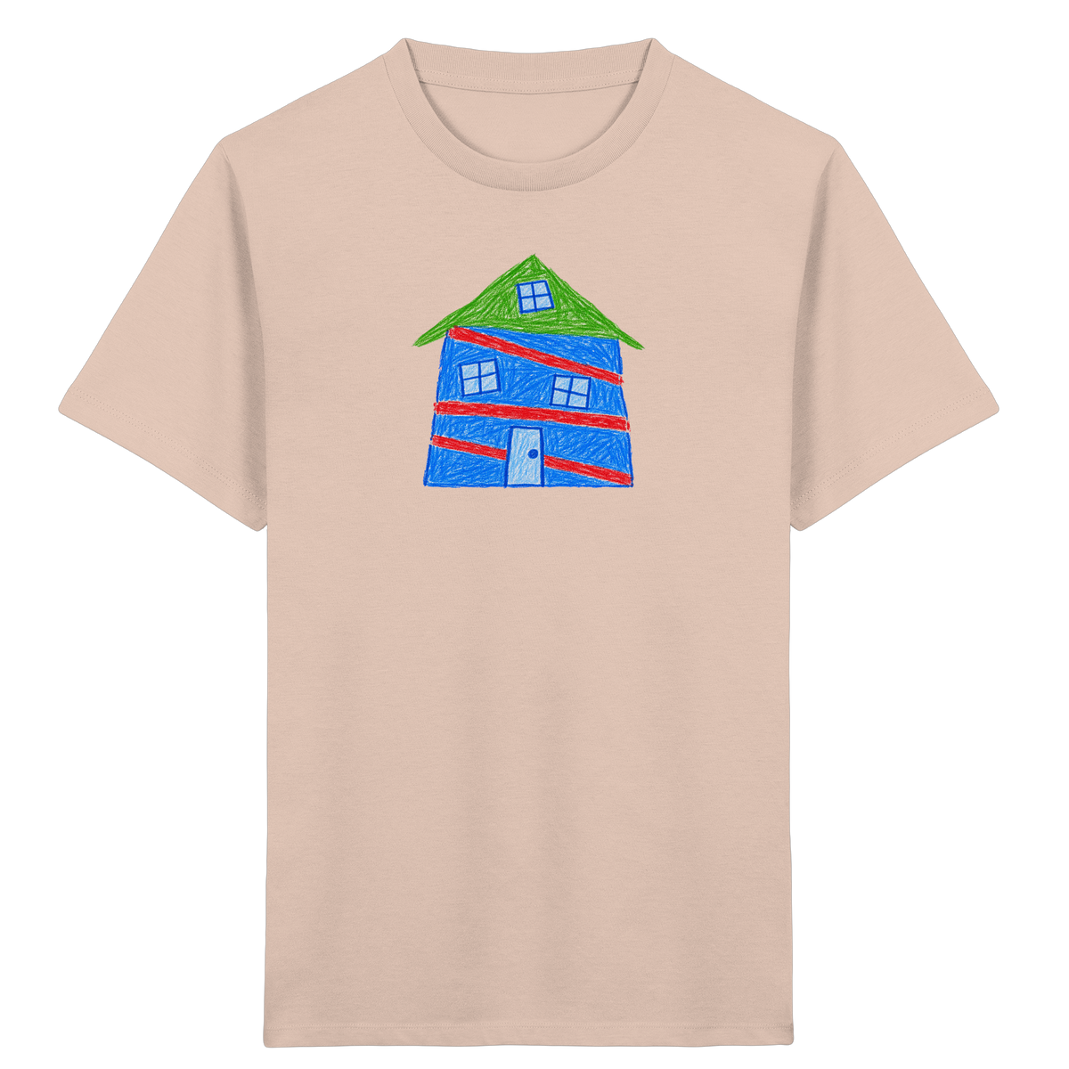 Blaues Balkenhaus Kinder T-Shirt - Kinder Bio T-Shirt