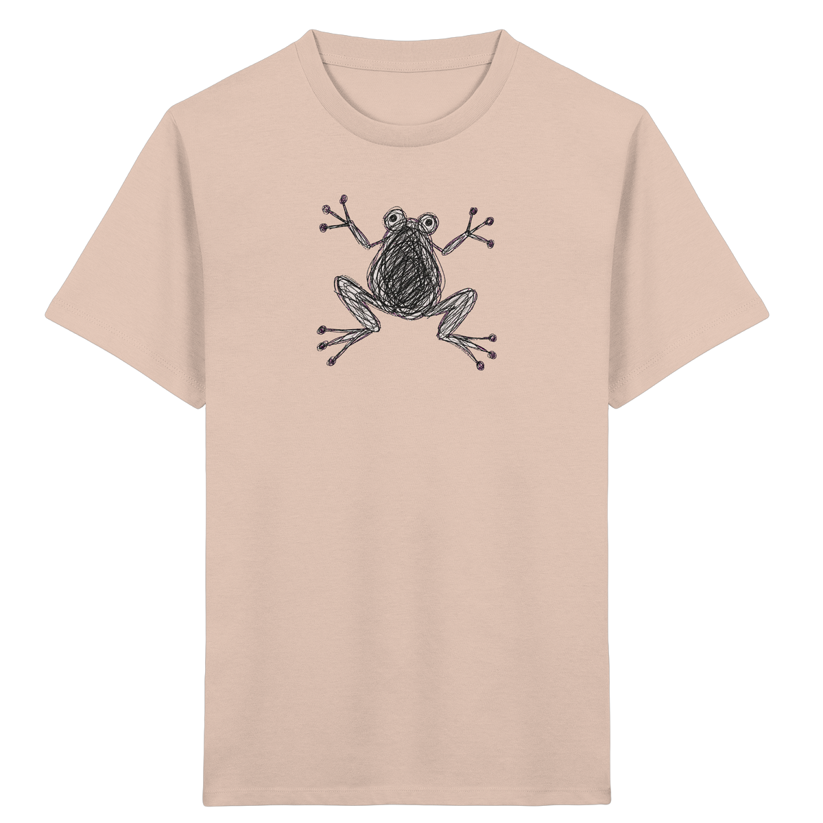 Frosch von oben Kinderzeichnung - Kinder Bio T-Shirt