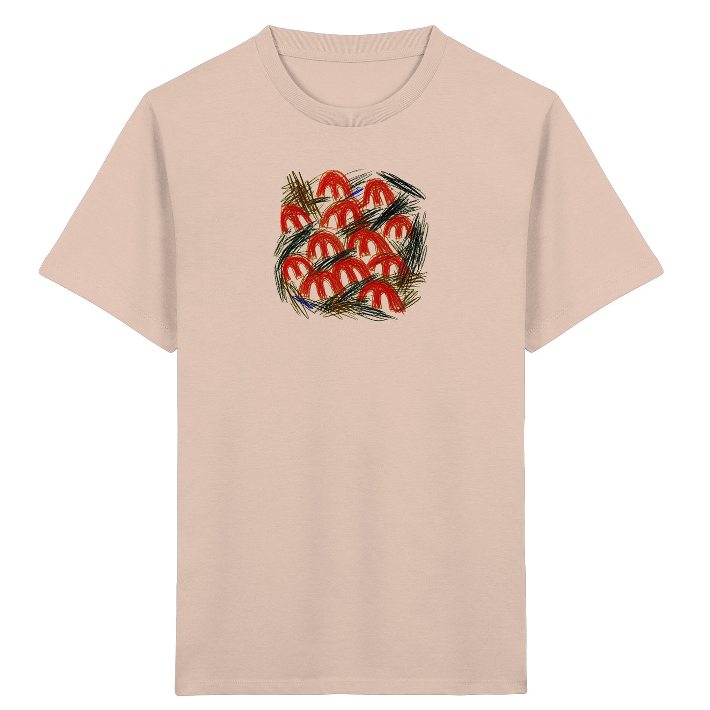 Fraiche-Peche Kinder Bio T-Shirt mit Pilz-Motiv im Kritzelstil
