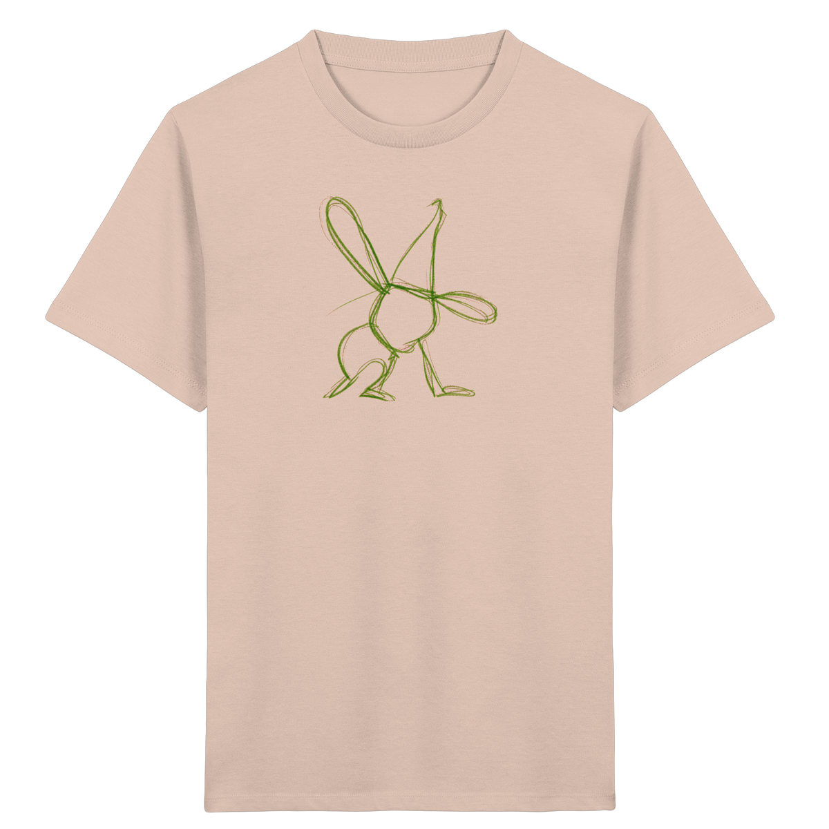 Moosgrüner Wackelhase mit Schultüte - Kinder Bio T-Shirt