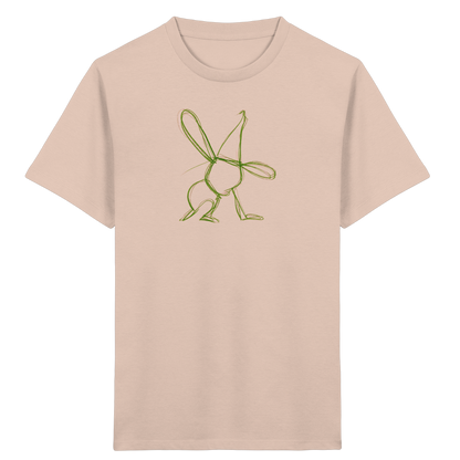 Moosgrüner Wackelhase mit Schultüte - Kinder Bio T-Shirt