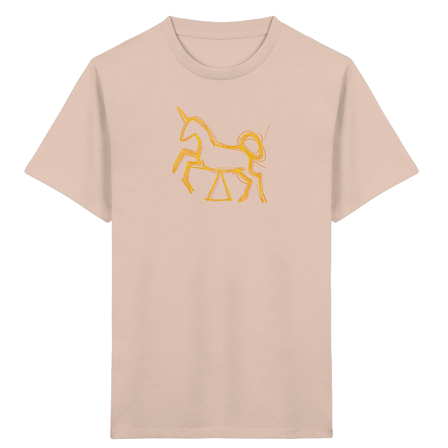 Currygelbes Einhorn zur Einschulung - Kinder Bio T-Shirt