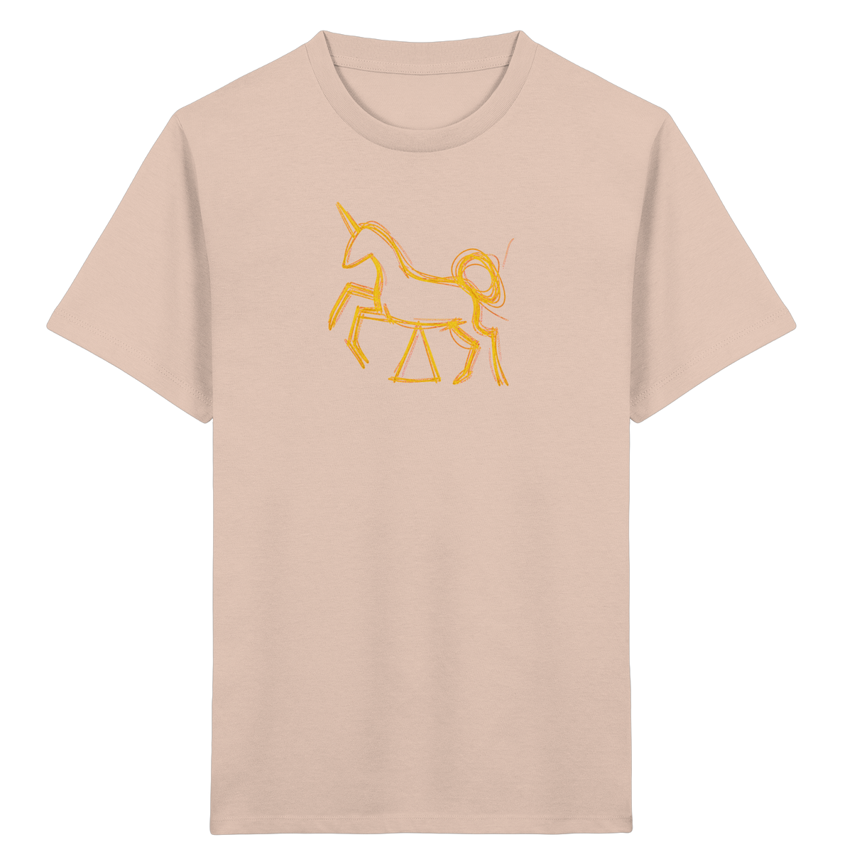 Currygelbes Einhorn zur Einschulung - Kinder Bio T-Shirt