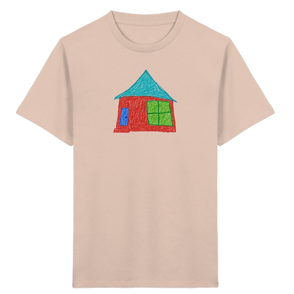 Rotes Haus mit Türkisdach - Kinder Bio T-Shirt