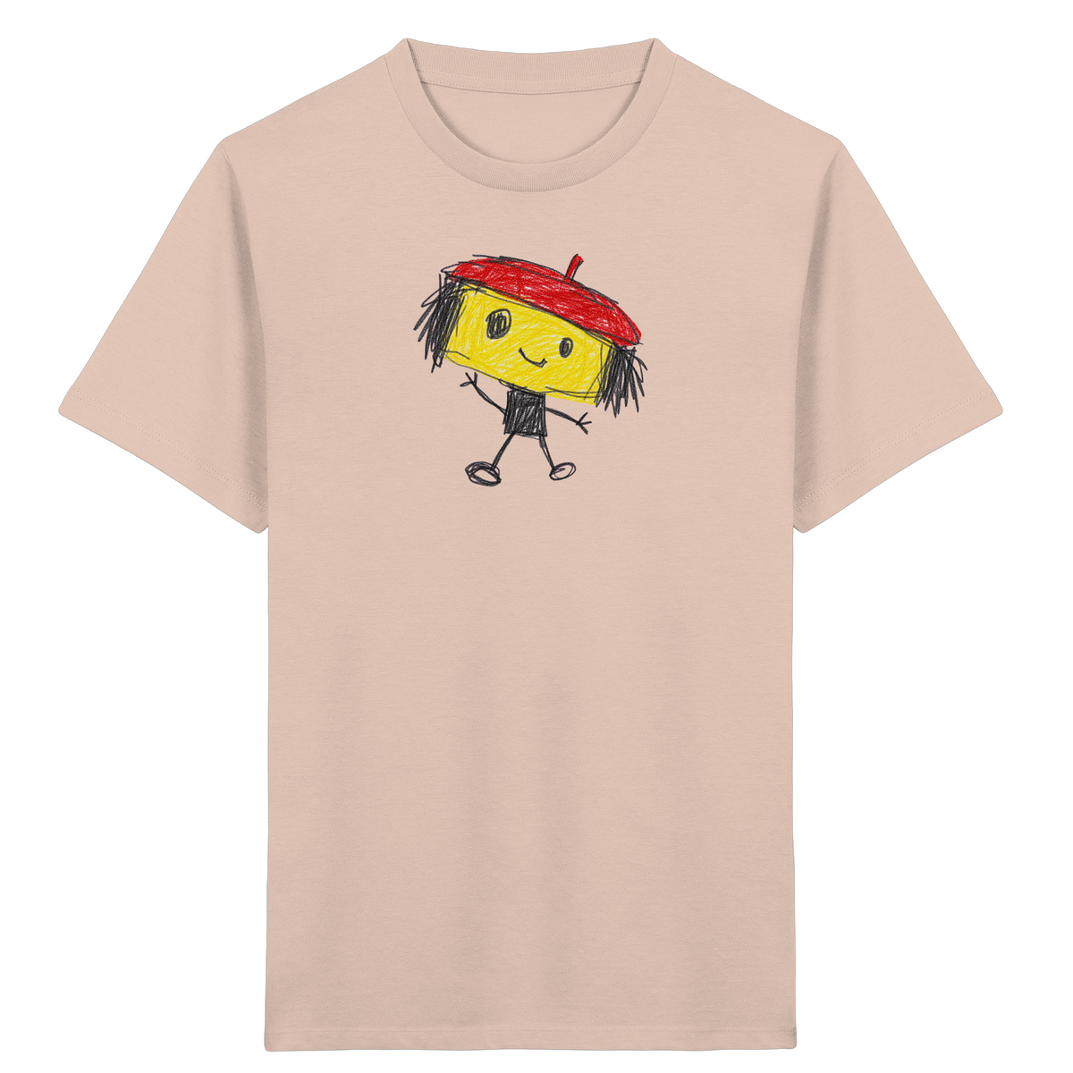 Kritzelkopf mit roter Mütze - Kinder Bio T-Shirt