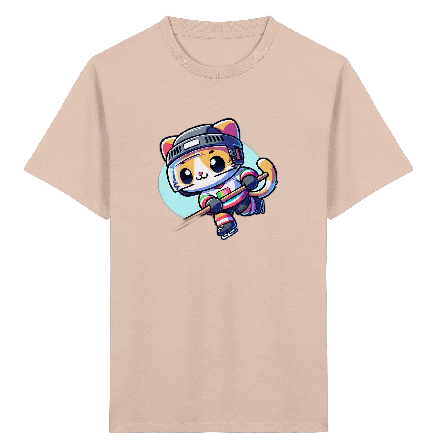 Eishockey Katze: Fröhliches Kinder T-Shirt