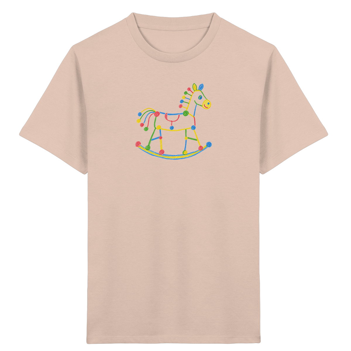 Farbpunkt Schaukelpferd Kinder Shirt - Kinder Bio T-Shirt
