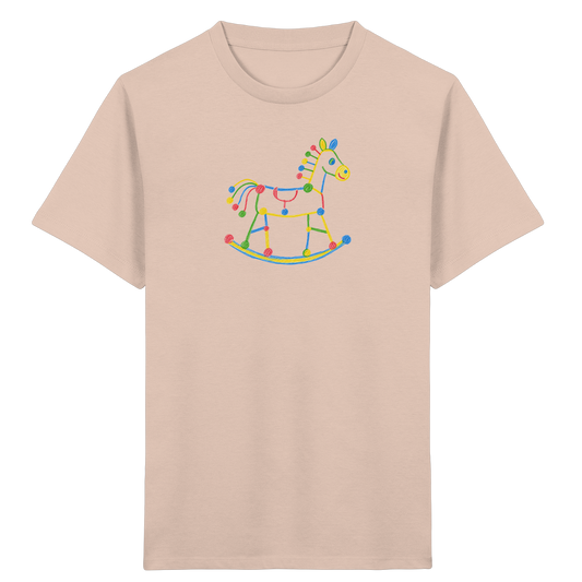 Farbpunkt Schaukelpferd Kinder Shirt - Kinder Bio T-Shirt