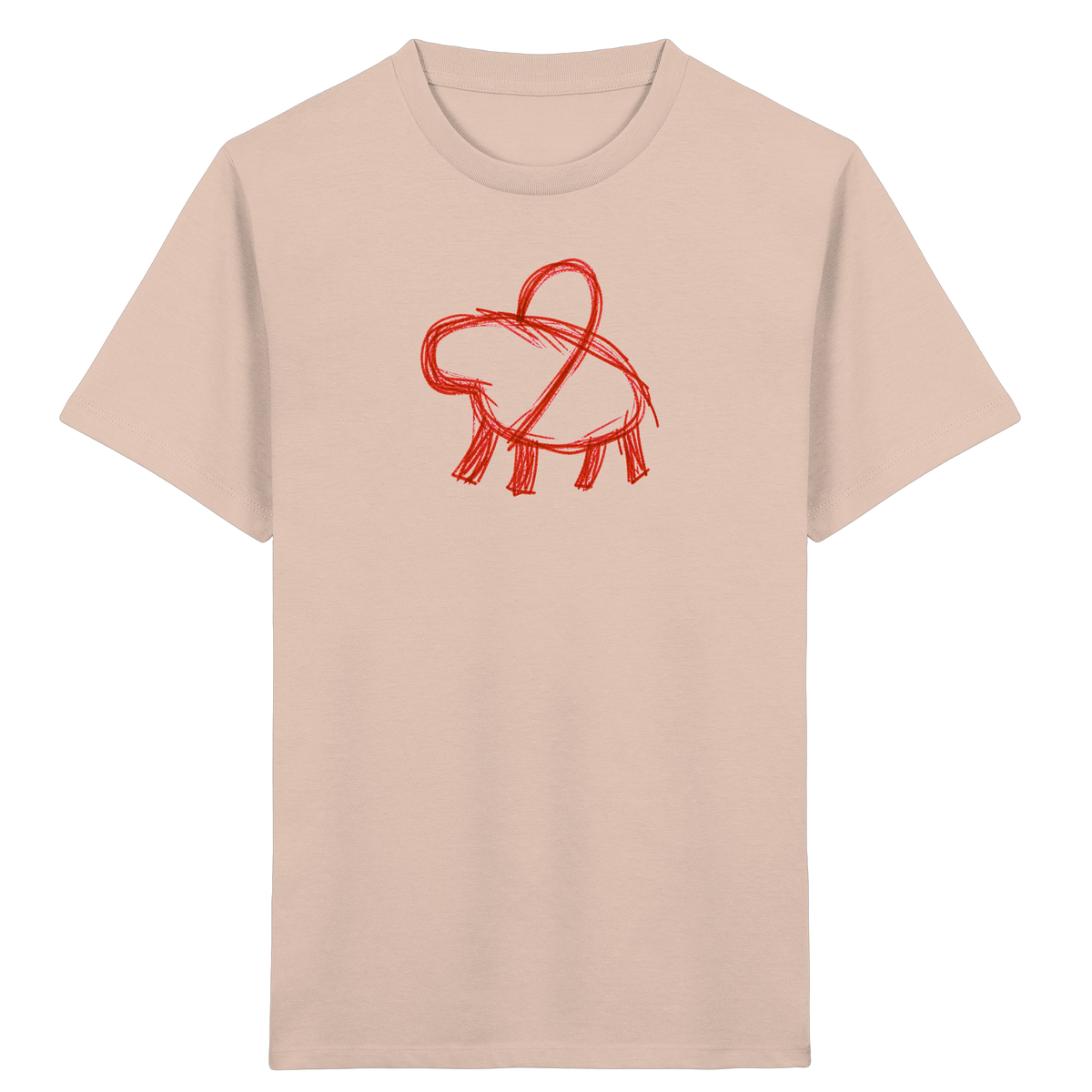 Rostbraunes Capybara mit Ranzen - Kinder Bio T-Shirt
