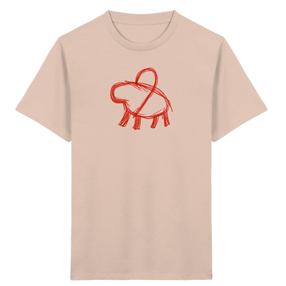 Rostbraunes Capybara mit Ranzen - Kinder Bio T-Shirt