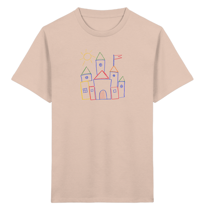 Fröhliches T-Shirt mit Märchenburg Motiv - Kinder Bio T-Shirt