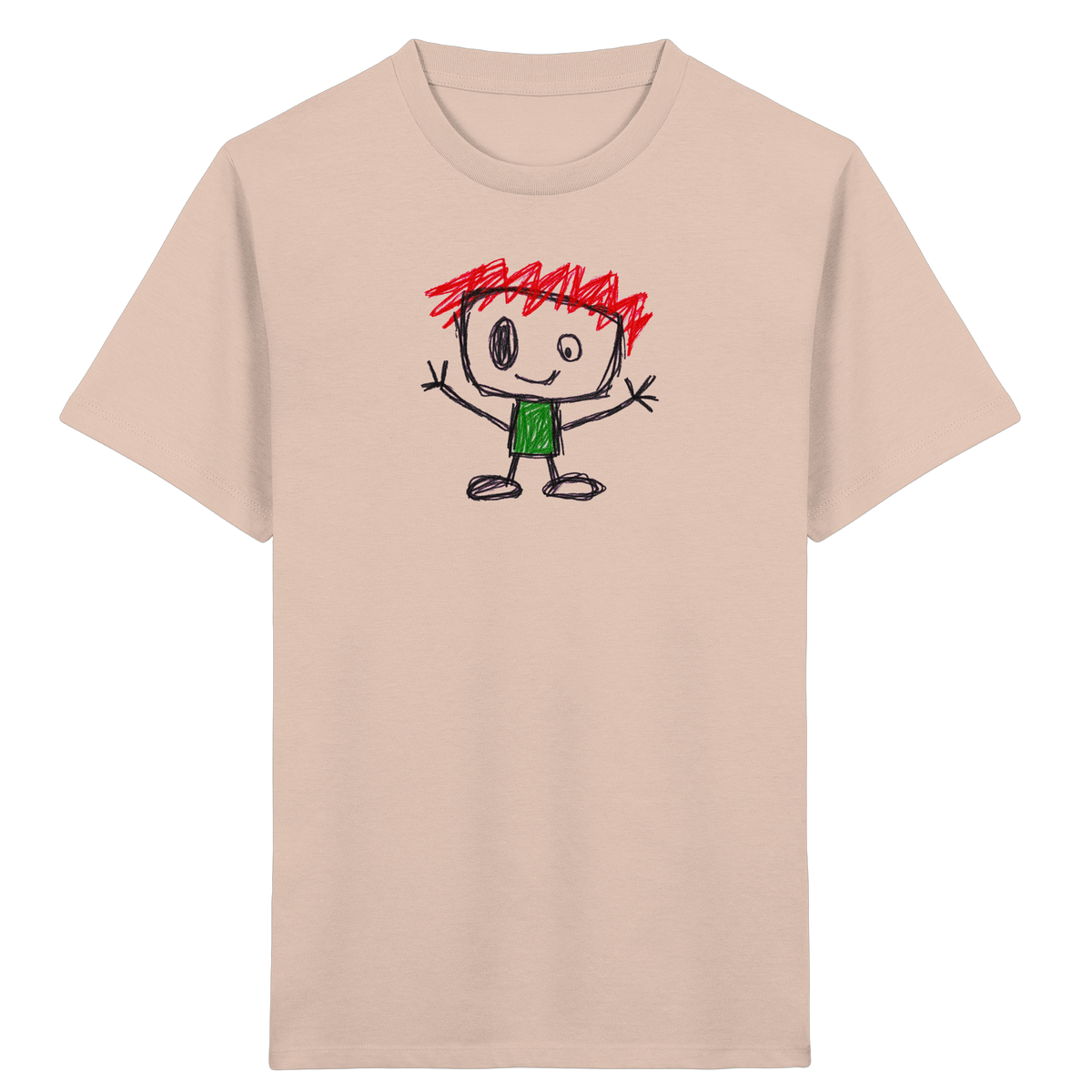 Kritzelkopf mit rotem Strubbelkamm - Kinder Bio T-Shirt