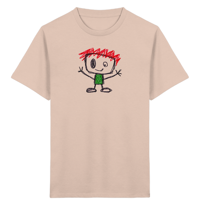 Kritzelkopf mit rotem Strubbelkamm - Kinder Bio T-Shirt