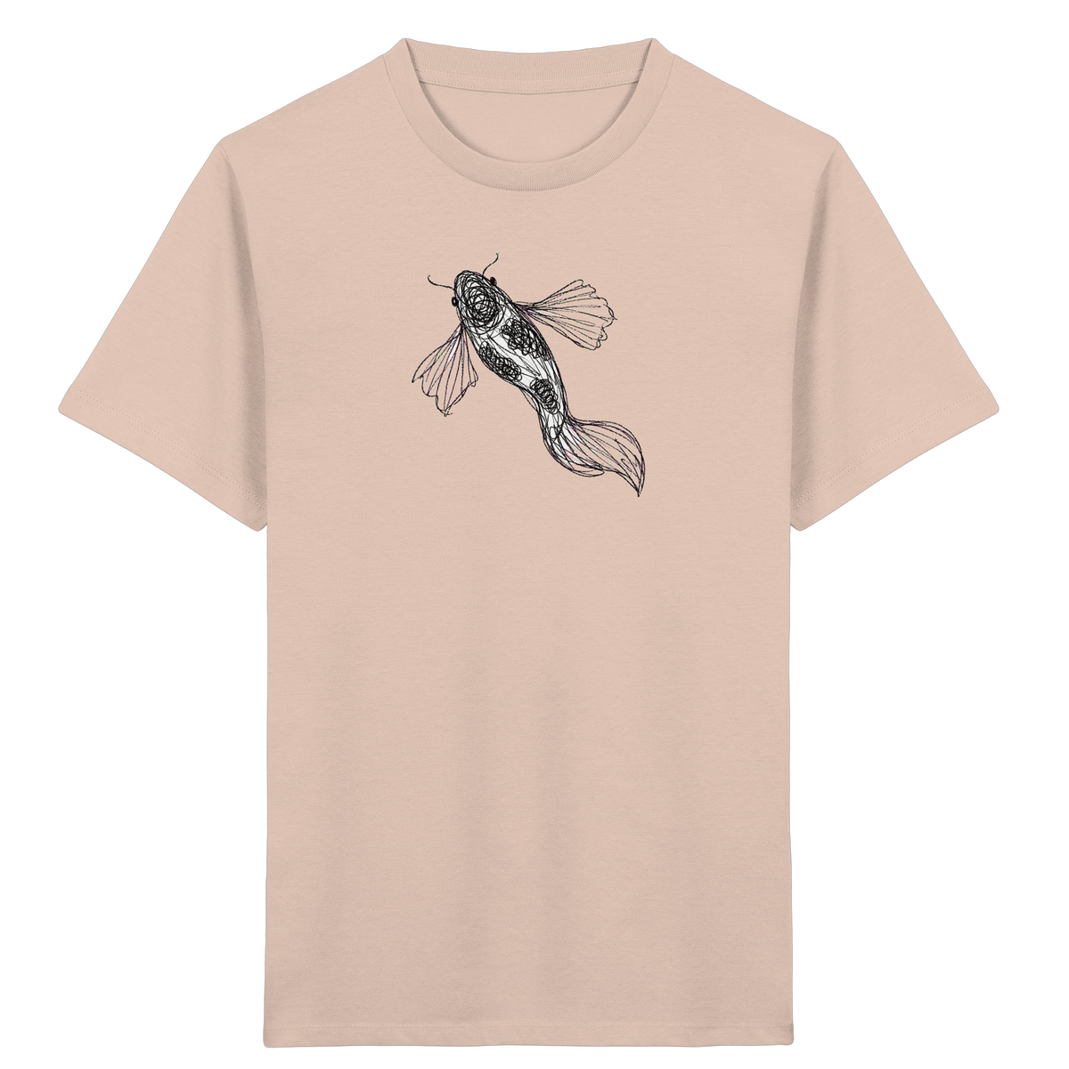 Koi von oben gezeichnet - Kinder Bio T-Shirt
