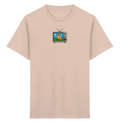 Pixel Fuchs im Retro Fernseher - Kinder Bio T-Shirt
