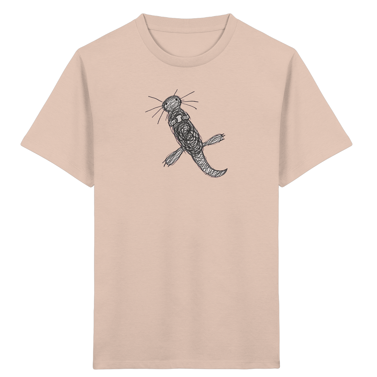 Otter von oben gezeichnet - Kinder Bio T-Shirt
