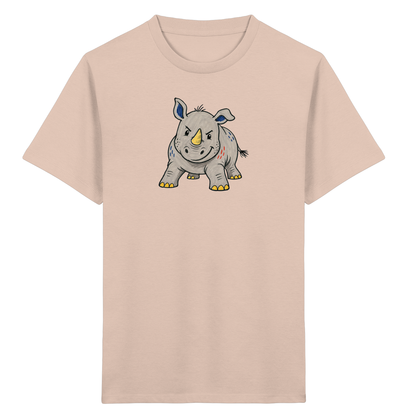 Cooles Nashorn T-Shirt fuer Wildfaenge - Kinder Bio T-Shirt