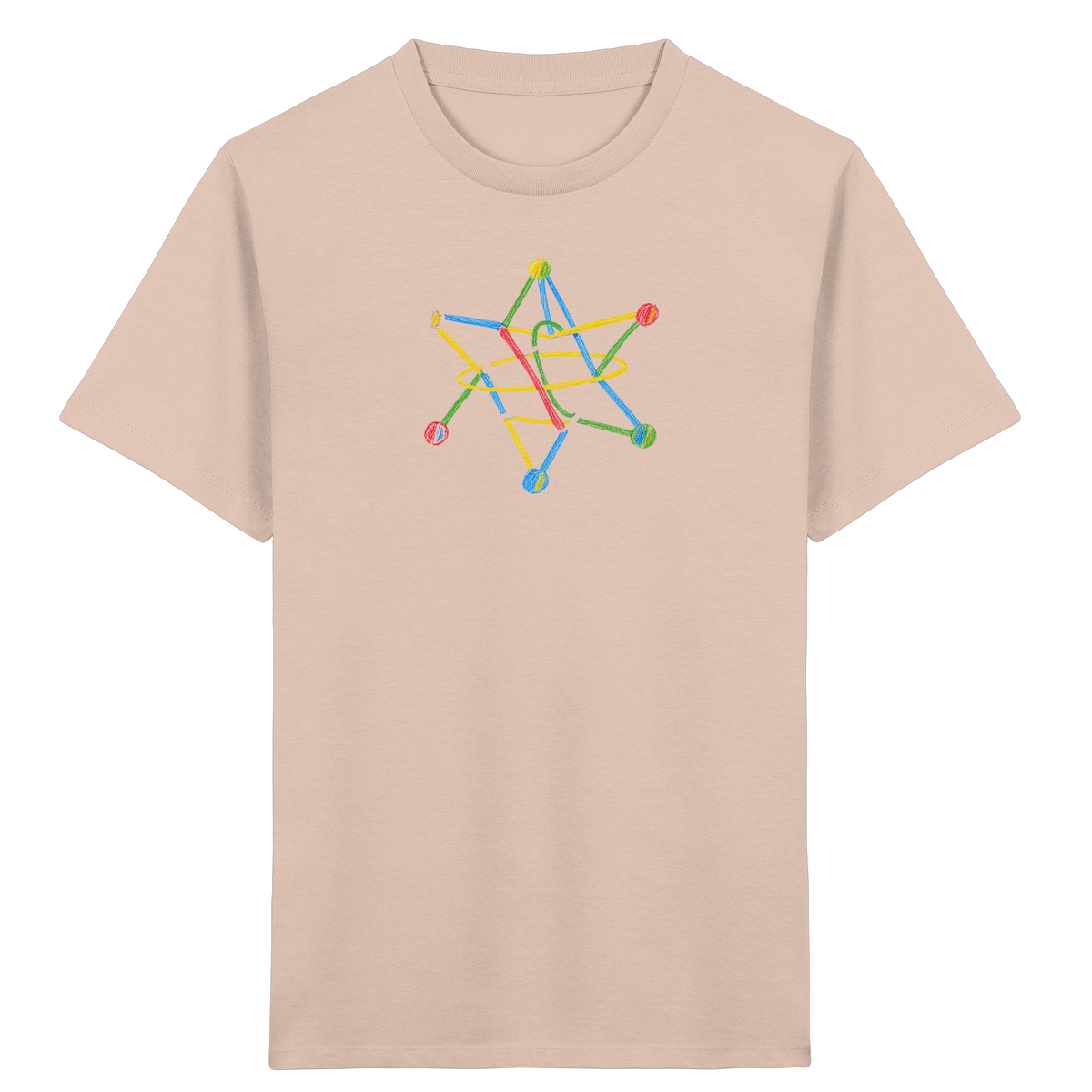 Buntes Sternobjekt Kinderzeichnung - Kinder Bio T-Shirt