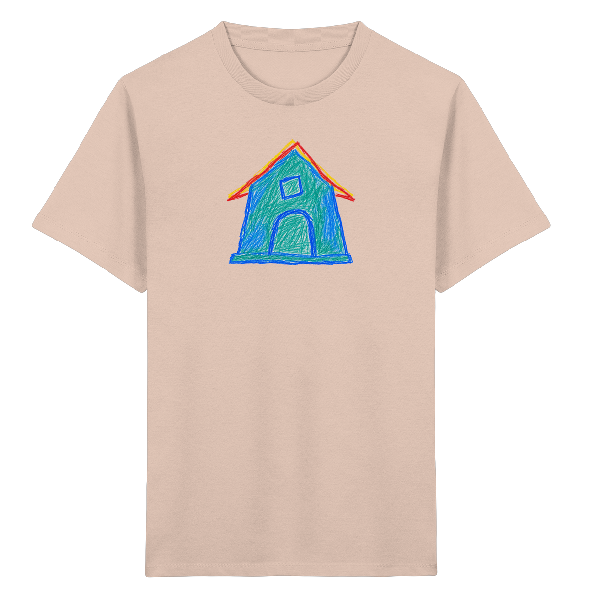 Zweifarbiger Dachbogen Haus - Kinder Bio T-Shirt