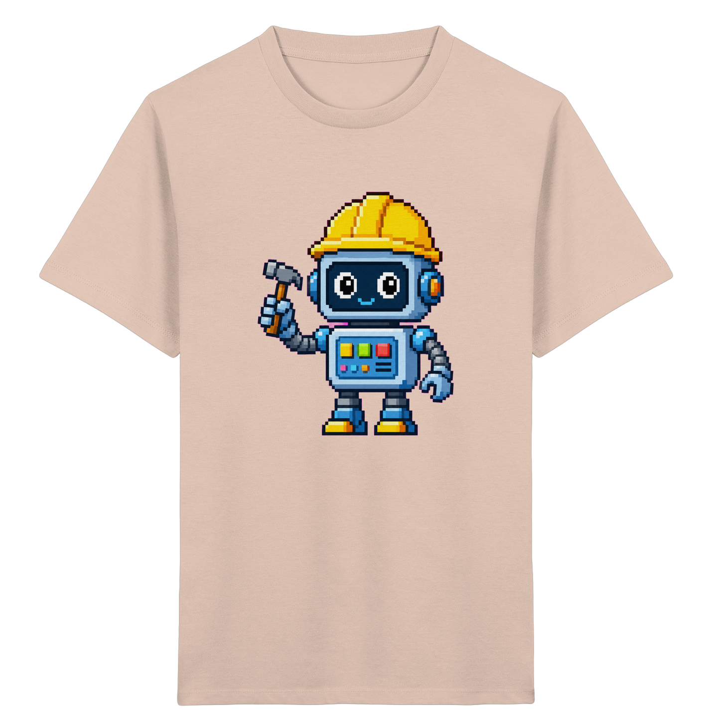 Pixel-Roboter mit Hammer: Retro Kinder-T-Shirt - Kinder T-Shirt