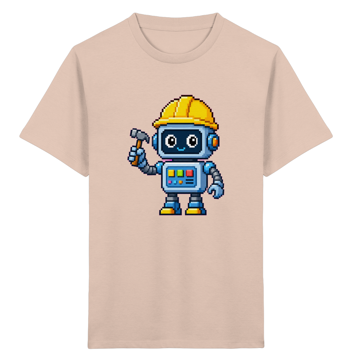 Pixel-Roboter mit Hammer: Retro Kinder-T-Shirt - Kinder T-Shirt