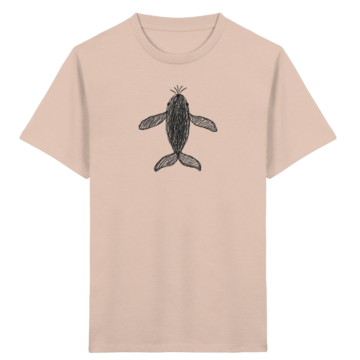 Wal von oben gezeichnet - Kinder Bio T-Shirt