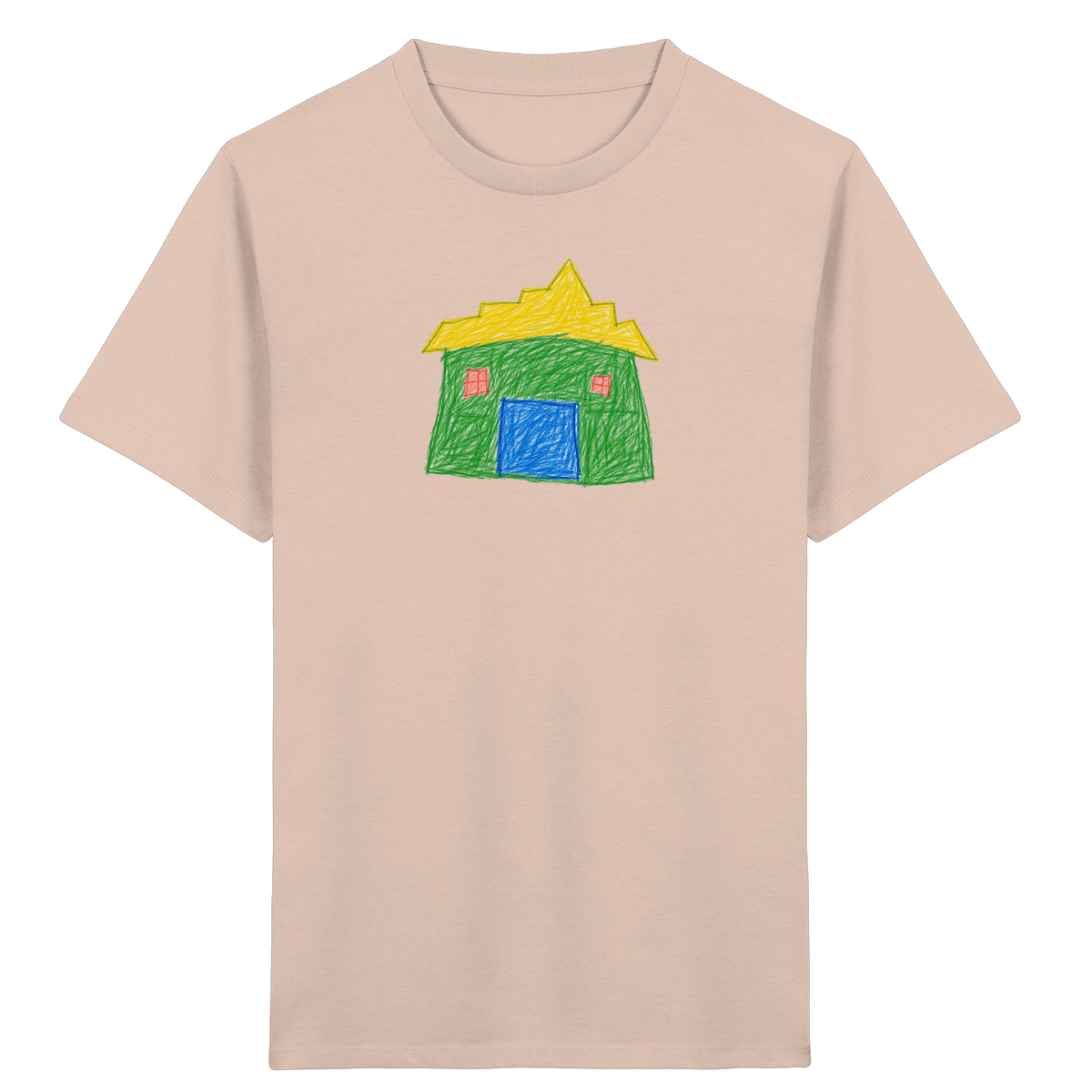 Grünes Haus mit Stufendach - Kinder Bio T-Shirt