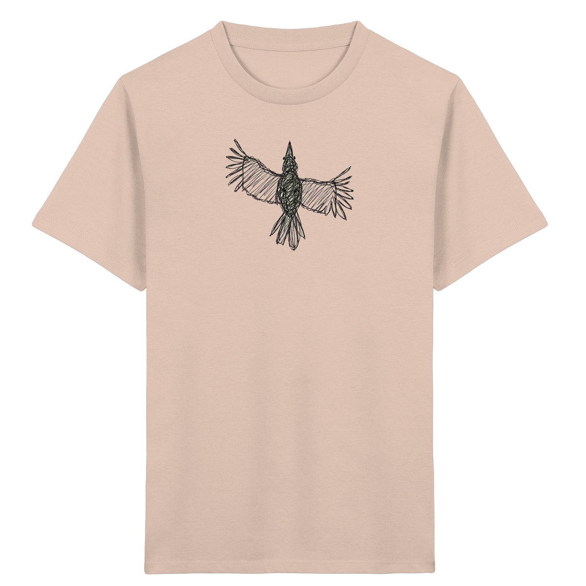 Rabe von oben gezeichnet - Kinder Bio T-Shirt