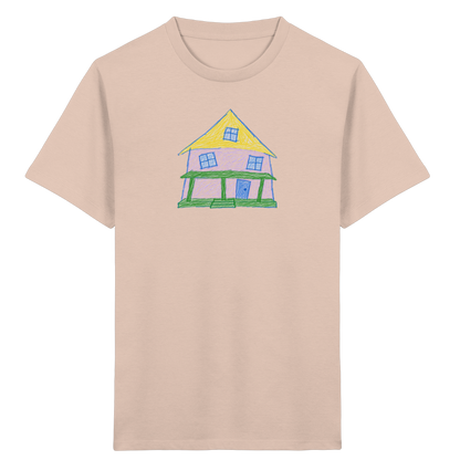Lila Haus mit Veranda - Kinder Bio T-Shirt