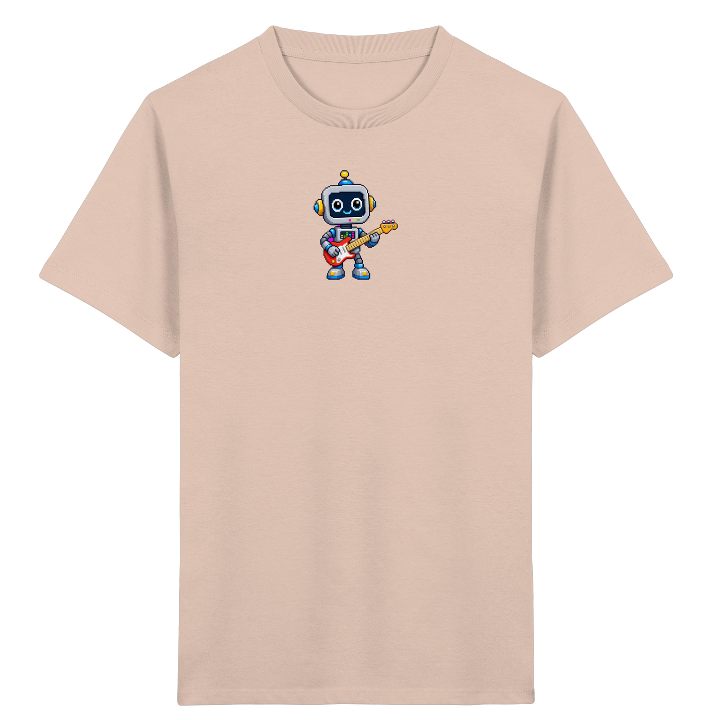 Pixel Roboter rockt E-Gitarre - Kinder T-Shirt
