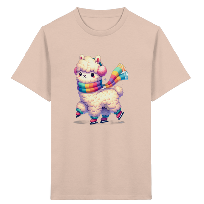 Alpaka auf Schlittschuhen – Kinder Bio-T-Shirt