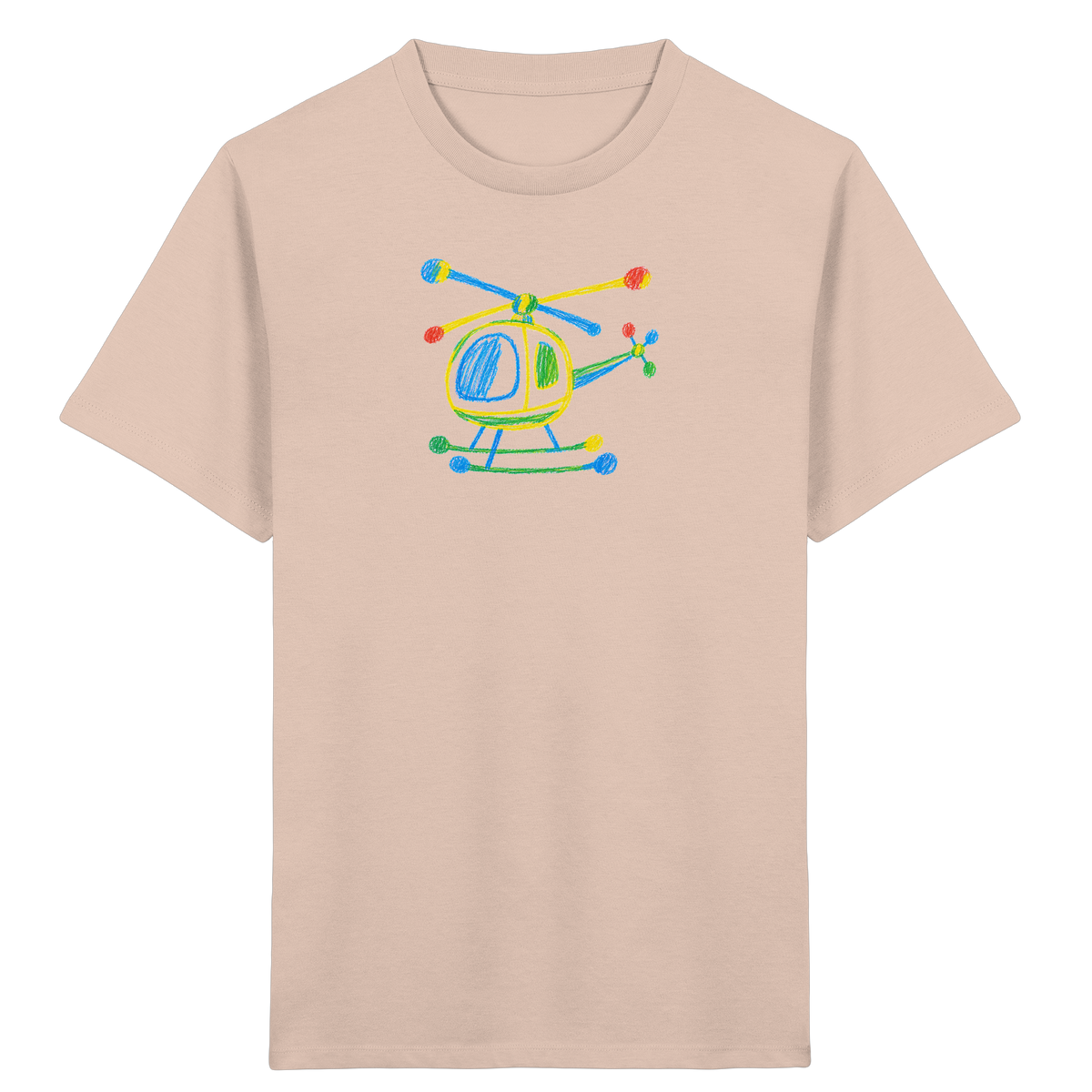 Bunter Farbpunkt Hubschrauber - Kinder Bio T-Shirt