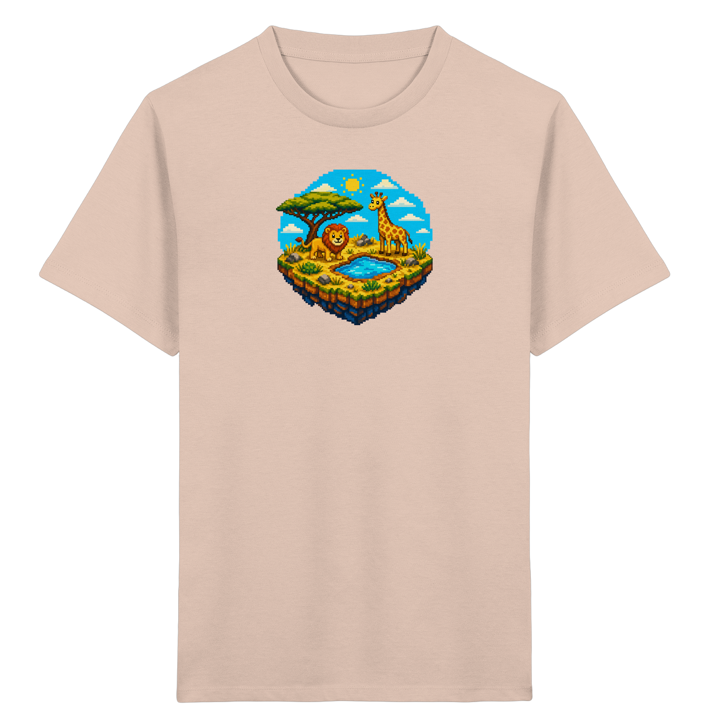 Verspieltes Pixel Safari T-Shirt Kinder - Kinder Bio T-Shirt