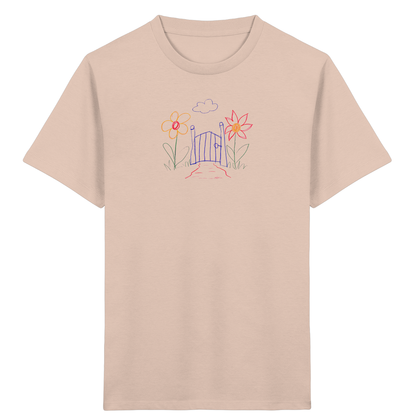 Verspieltes Kinder T-Shirt Garten Motiv - Kinder Bio T-Shirt