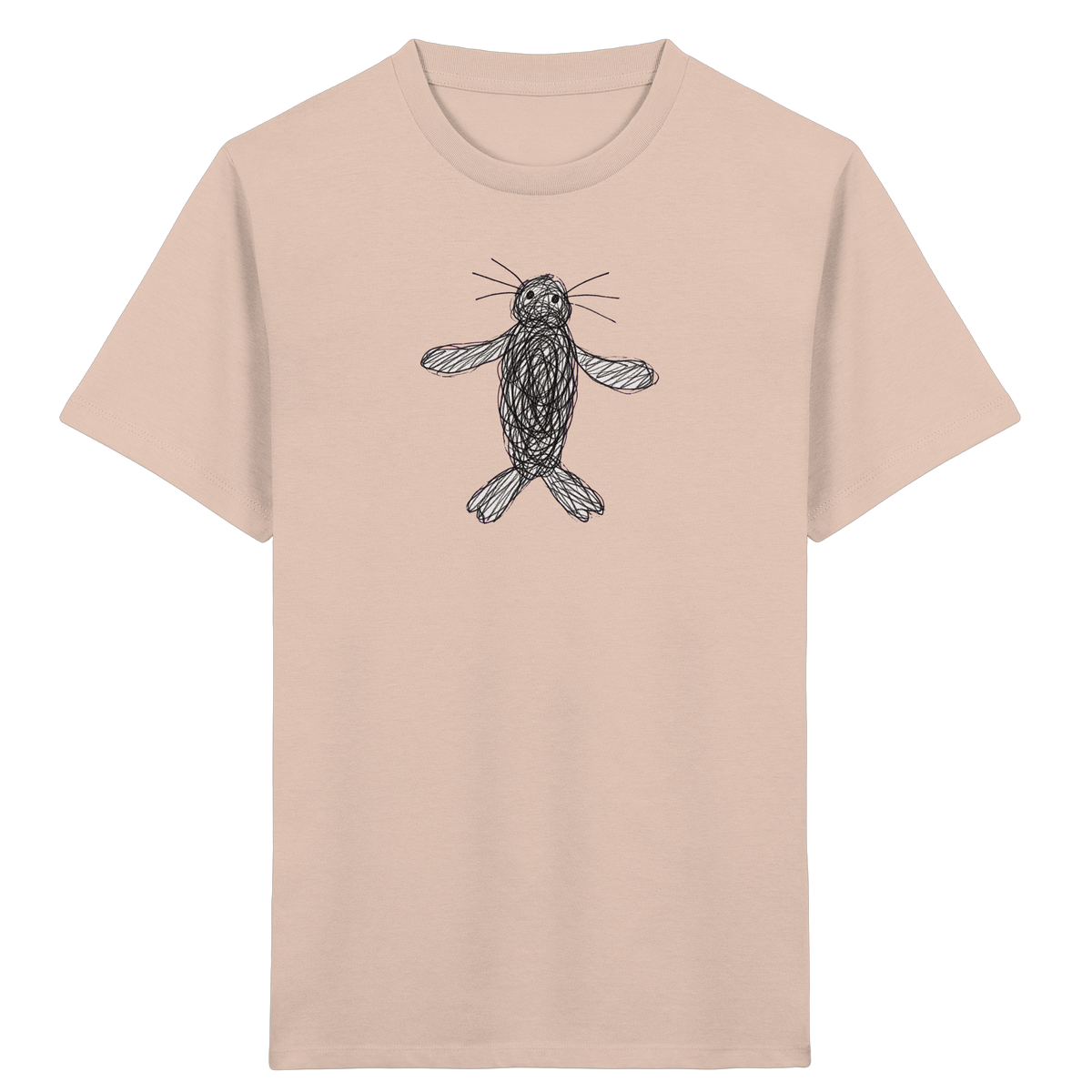 Robbe von oben gezeichnet - Kinder Bio T-Shirt