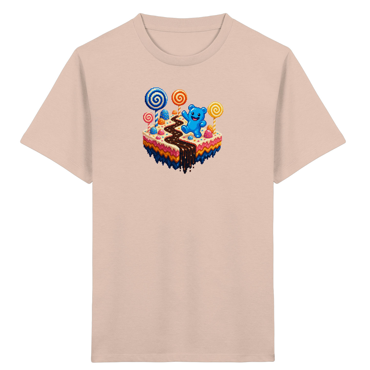 Pixel Gummibärchen auf süßer Insel - Kinder Bio T-Shirt