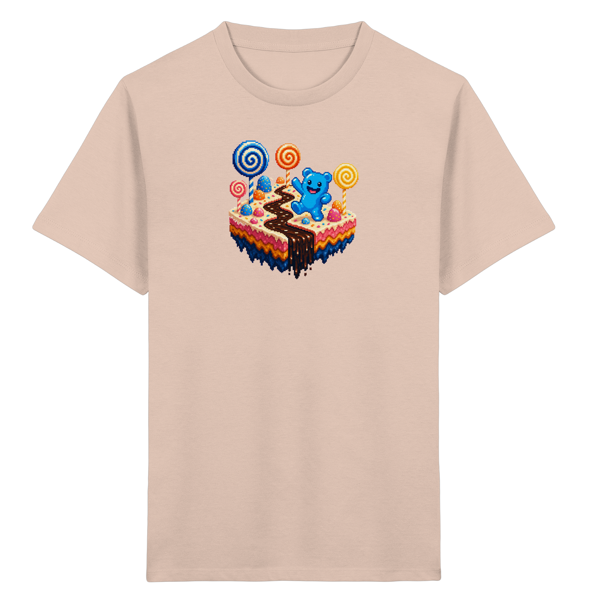 Pixel Gummibärchen auf süßer Insel - Kinder Bio T-Shirt