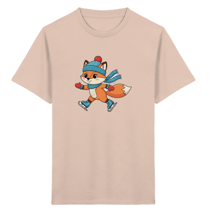 Fuchs auf Schlittschuhen – Kinder Bio-T-Shirt